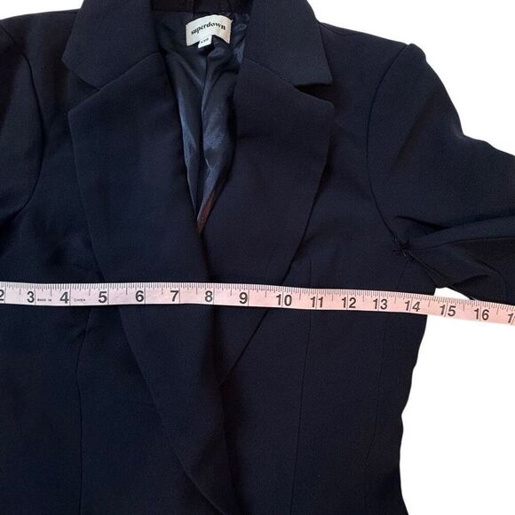 Superdown Madeline Blazer Dress Navy Suiting Mini Double Breasted XXS - Picture 11 of 15